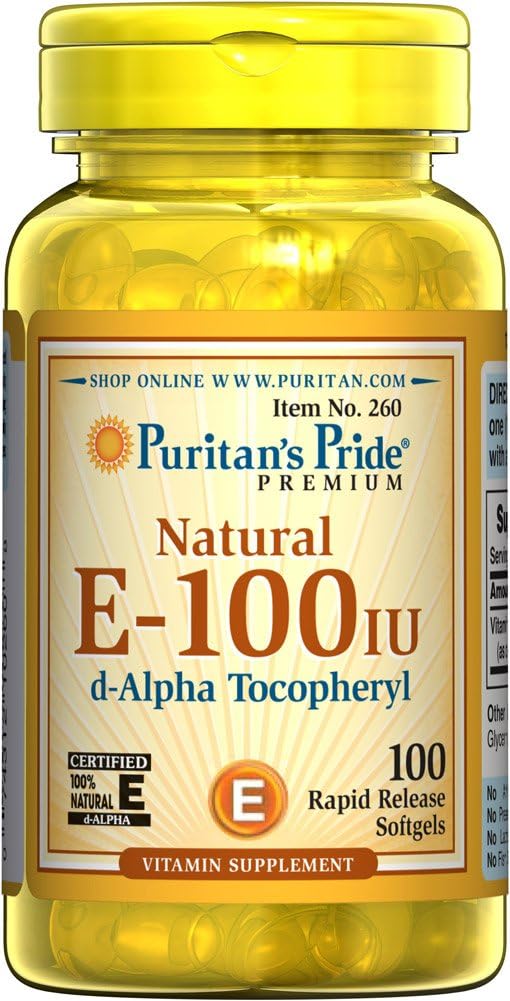 Puritan's Pride - Puritan’s Pride Vitamina E-100 IU 100% Natural 100 Softgels – Benefícios para a saúde e bem-estar