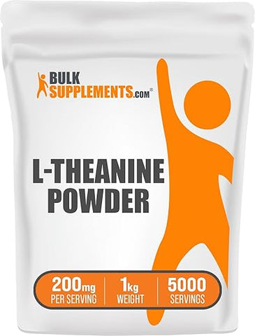 com L-Theanine em Pó – Suplemento de L-Theanine 200mg – Aminoácido Puro – 200g - BulkSupplements