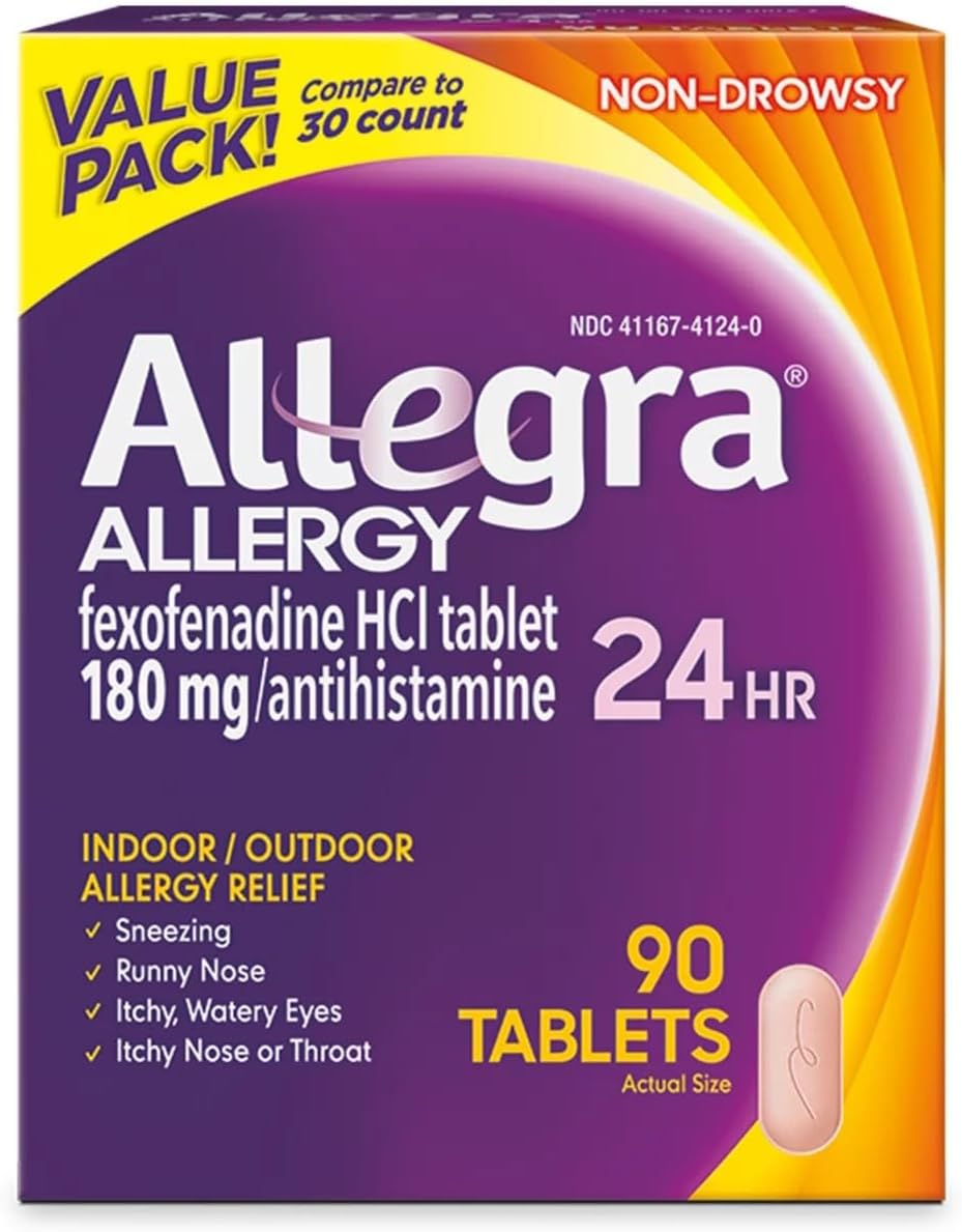 Allergy – 90 Comprimidos | Alívio dos Sintomas de Alergia | Marca Allegra - Allegra