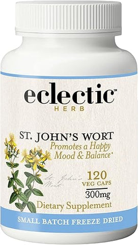 St. John’s Wort Fresco Congelado e Desidratado | 120 CT (300 mg) | Não-OGM | 300 g - ECLECTIC INSTITUTE