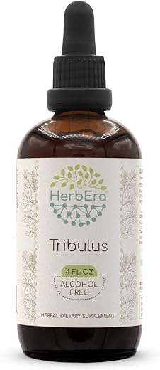 HerbEra - Tribulus Terrestris Extrato Herbal B120 Sem Álcool, Gotas Líquidas Concentradas Naturais de Tribulus (Fruta Seca) – 120ml