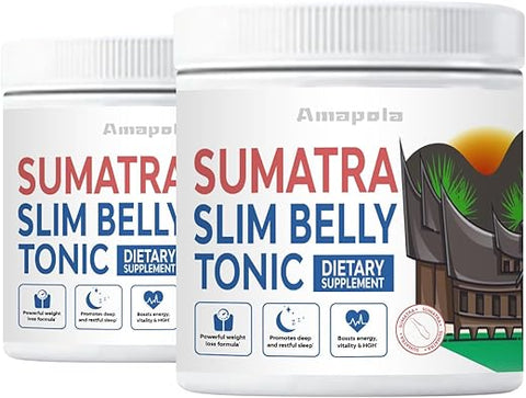 Sumatra em Pó – Pó Tônico Sumatra Slim para Barriga (2 Pacotes, 60 Porções) - Amapola