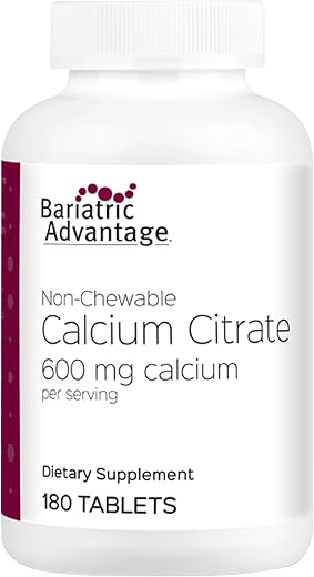 Cálcio Citrato 600mg com Vitamina D3 – 180 Comprimidos - Bariatric Advantage