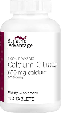 Cálcio Citrato 600mg com Vitamina D3 – 180 Comprimidos - Bariatric Advantage