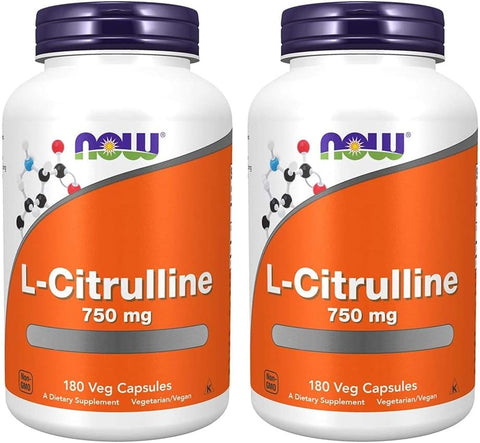 NOW Foods - Now Foods L-Citrulline 750 mg – 180 Cápsulas | Aumente a Energia e o Desempenho | Suplemento de Aminoácido Essencial