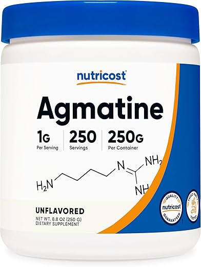 Agmatina Sulfato Puro em Pó – 250g | Aumente a Visibilidade do Produto - Nutricost