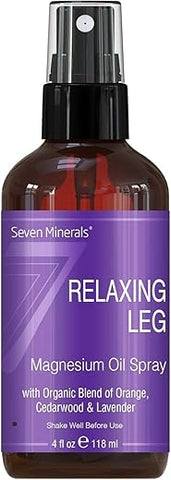 Spray Relaxante para Pernas Seven Minerals, Poderosa Mistura de Óleos Essenciais (Laranja, Cedro), 100ml