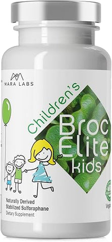 BrocElite - Mara Labs Broc Elite Kids | Suplemento de Brócolis com Extrato de Sulforafano Naturalmente Estabilizado para Crianças | Sem Resíduos de Glifosato | 60 Unidades