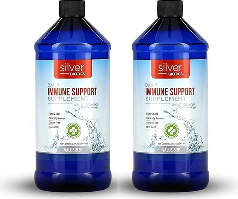 American Biotech Labs - Silver Biotics Nano SilverSol Ag₄O₄ 10 PPM – Suporte Imunológico | Bio-Hacking Natural | 946 ml (Pack de 2)