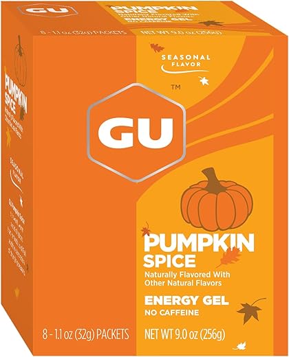Energy Gel de Abóbora e Especiarias (Sabor Temporada) – Caixa com 8 Unidades | Energético | Marca GU - GU