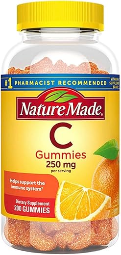 Adult Gummies 200 CT Vitamina C Suplemento Dietético, Laranja – Comprimidos Gomosos para Adultos, 200 Unidades, Vitamina C, Sabor Laranja - Nature Made