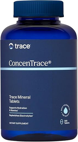 ConcenTrace Tablets | Minerais Iônicos de Espectro Completo | Magnésio, Cloreto, Potássio | Energia de Baixo Sódio, Eletrólitos, Hidratação | 300 Comprimidos - Trace Minerals