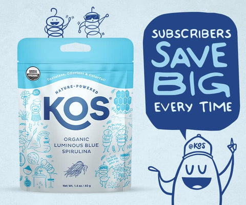 Blue Spirulina em Pó Orgânico USDA, Ficocianina – Superfood Vegano de Algas – Corante Natural para Smoothies - KOS