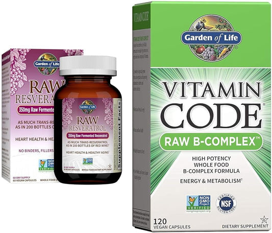 Resveratrol para Saúde do Coração – Fórmula Antioxidante de Alimentos Integrais para a Saúde Cardíaca - Garden of Life