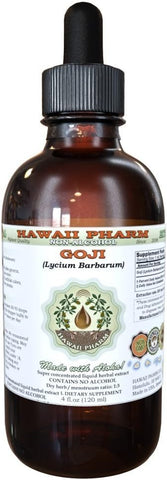 Goji Extrato Líquido Sem Álcool, Goji Orgânico (Lycium Barbarum) Seco Glicerito de Bagas Hawaii Pharm Suplemento Herbal Natural 60 ml