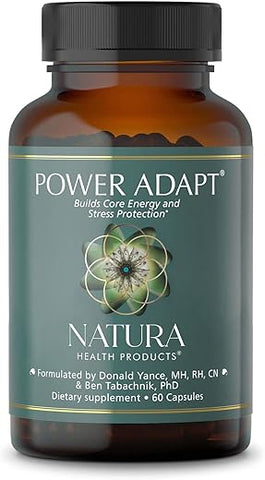 Power Adapt – Suporte Profundo para Adrenais e Sistema Endócrino – Com Ashwagandha, Ginseng, Rhodiola Rosea e Cordyceps (60 cápsulas) - Natura Health Products