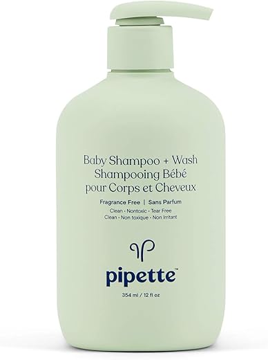 Pipette - Pipeta Shampoo e Sabonete Líquido para Bebês – Sem Fragrância, Banho sem Lágrimas, Hipoalergênico, Squalane Hidratante de Origem Vegetal, Nova Fórmula, 350 ml