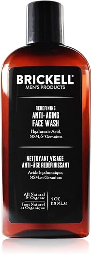 Brickell Men's Products - Gel Facial de Limpeza Anti-Envelhecimento para Homens Brickell, Natural e Orgânico, Firmeza e Espuma
