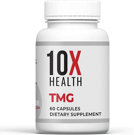 10X Health System - 10X Health – Suplemento de TMG (Trimetilglicina) como Betaina Anidra para Suporte Hepático, Energia e Saúde Cardíaca