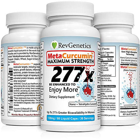 REVGENETICS - MetaCurcumin 277x – Super Curcumin TetraHydroCurcumin (60 Cápsulas Líquidas) – Potencialize sua saúde com o poderoso MetaCurcumin 277x