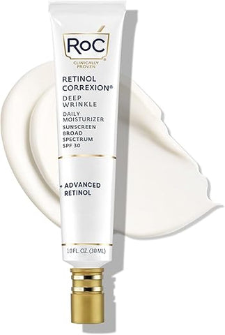 Retinol Correxion Hidratante Diário com FPS 30, Tratamento para Rugas Profundas, Linhas Finas, Manchas Escuras, Cicatrizes de Acne – 30ml - RoC
