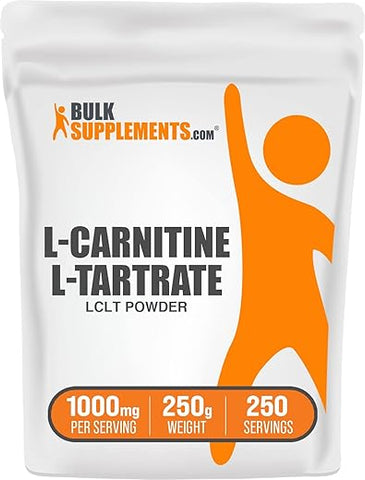 Suplemento L-Carnitina Tartrato em Pó 1000mg – BulkSupplements.com, Sabor Neutro