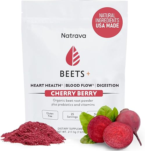 Natrava - Beets: Pó de Raiz de Beterraba 100% Orgânico com Vitaminas – Mistura em Pó – 200g
