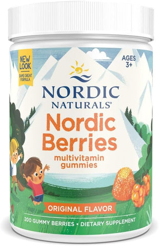 Nordic Berries Citrus – 200 Gummy Berries – Multivitamina saborosa para crianças a partir de 2 anos – Crescimento, Desenvolvimento, Bem-estar ótimo – Não-OGM, Vegetariano – 50 Porções - Nordic Naturals