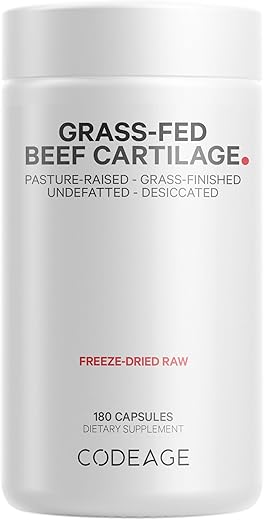 Suplemento de Cartilagem Bovina de Tráquea de Carne Alimentada com Capim – Liofilizado, Não Desengordurado, Dessicado - Codeage