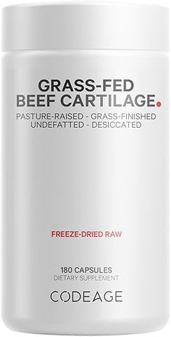 Suplemento de Cartilagem Bovina de Tráquea de Carne Alimentada com Capim – Liofilizado, Não Desengordurado, Dessicado - Codeage