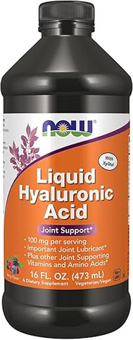 Suplementos, Ácido Hialurônico Líquido Saboroso de Frutas Vermelhas, 100 mg Por Porção, 473 ml - NOW Foods