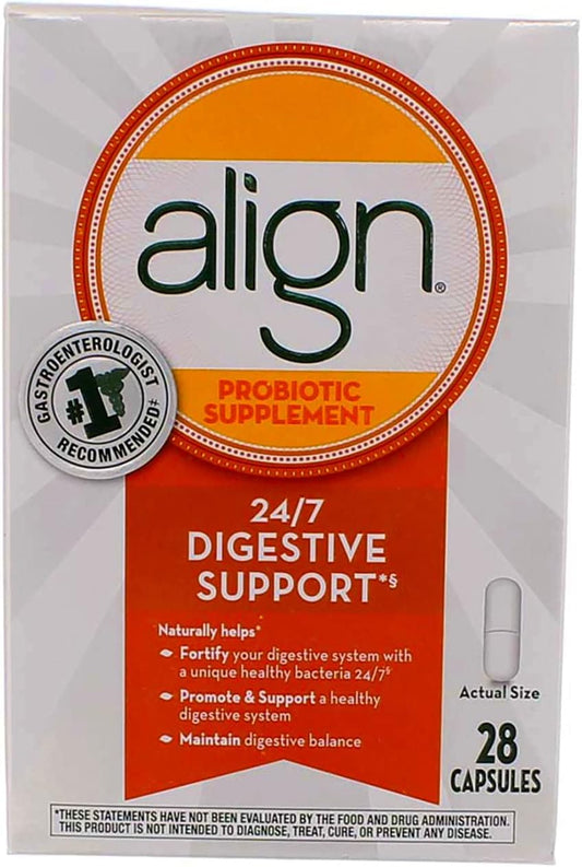Probióticos, Suplemento Probiótico para Saúde Digestiva Diária, 28 cápsulas, #1 Probiótico Recomendado por Gastroenterologistas (Embalagem Pode Variar) - Align