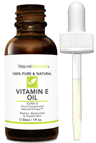 RejuveNaturals - Óleo de Vitamina E Pura 100% – 30ml | Benefícios para a pele e cabelo
