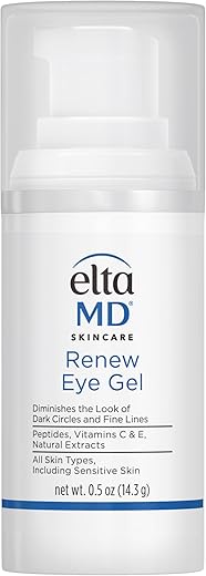 ELTA MD Gel para os Olhos Reduz Olheiras, Linhas Finas e Bolsas – Frasco de Gel com Vitamina C, Peptídeos e Extratos Naturais