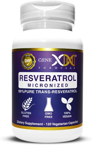 Genex Formulas - GENEX Trans Resveratrol 1000mg – Puro Extrato de Trans-Resveratrol Micronizado Grau Farmacêutico 99%% com Bioperine – GMP – 1g