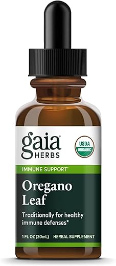 Oregano Leaf – Suporte Imunológico com Extrato de Folha de Orégano – Orgânico Certificado – 30 ml (23 Porções) - Gaia Herbs