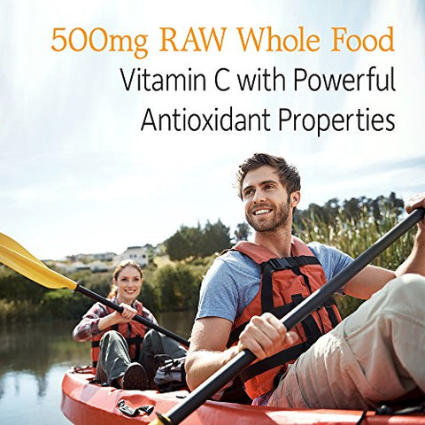 Vitamina C Raw Vitamin Code – 60 Cápsulas, 500mg Vitamina C de Alimentos Integrais - Garden of Life
