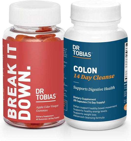 Kit Inicial Digestivo – Limpeza de 14 dias do cólon e Gomas de Vinagre de Maçã - Dr. Tobias