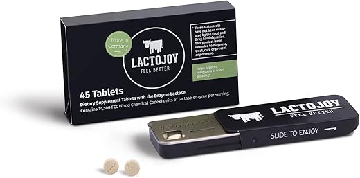 45 Comprimidos de Lactase Poderosa para Intolerância à Lactose – Enzimas Ultra Pura para Melhor Digestão – 100% Vegano - LactoJoy