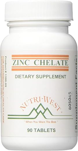 Nutri-West - NutriWest – Zinco Quelato 16 mg 90 Comprimidos | Suplemento de Zinco | Saúde e Bem-Estar