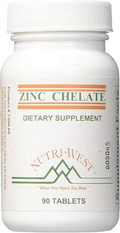 Nutri-West - NutriWest – Zinco Quelato 16 mg 90 Comprimidos | Suplemento de Zinco | Saúde e Bem-Estar