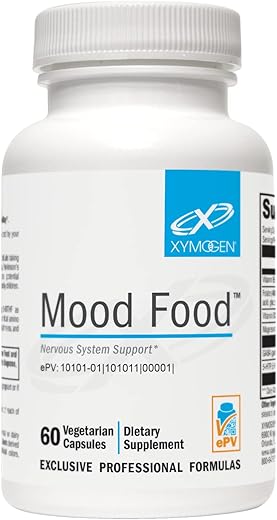 Mood Food – Sistema Nervoso, Relaxamento | Fórmula para Melhorar o Humor e Aliviar o Estresse | 60 cápsulas - XYMOGEN