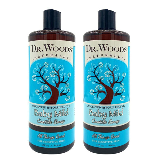 Sabonete Líquido Castela Suave para Bebês Sem Fragrância, 32 Ounce (Pack de 2)  Dr. Woods - Dr. Woods