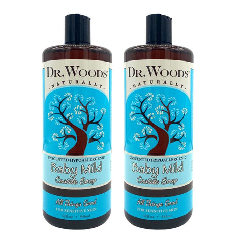 Sabonete Líquido Castela Suave para Bebês Sem Fragrância, 32 Ounce (Pack de 2)  Dr. Woods - Dr. Woods