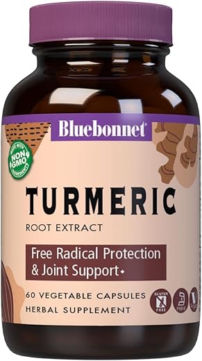 Bluebonnet - BlueBonnet Extrato de Raiz de Cúrcuma, 60 Cápsulas – Suplemento de Alta Qualidade