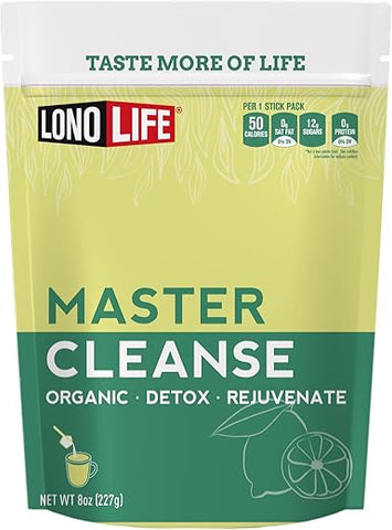LonoLife - Cleanse Co- Master Cleanse Limonada – Pó de Dieta Detox de Limonada – Orgânico, Sem Glúten – Embalagem a Granel de 8 oz (227g) – 15 Porções
