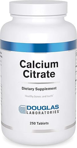 Cálcio Citrato | Mineral Essencial para Fortalecer e Estruturar Ossos e Dentes | 250 Comprimidos - Douglas Laboratories
