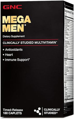 Mega Men Multivitamínico | Antioxidantes, Saúde do Coração e Suporte Imunológico | 180 Comprimidos - GNC