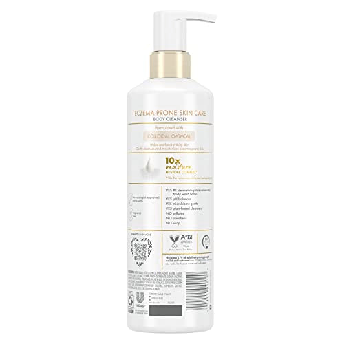 Body Love Sabonete Líquido para Pele com Tendência a Eczema, Aveia Coloidal, 3 Unidades, Sem Fragrância – Hidratação Instantânea - Dove