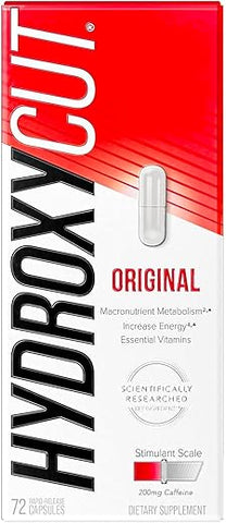 Original – 72 Cápsulas de Liberação Rápida – 200 mg de Cafeína – Acelera o Metabolismo, Queima Calorias, Aumenta a Energia – para Mulheres - Hydroxycut